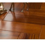 Solid Iroko herringbone parquet flooring - 600x120x18mm