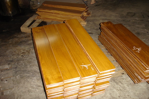 teak solid plank floor stock-1