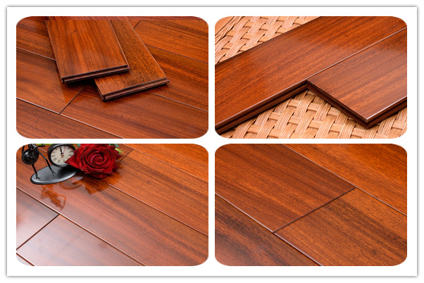 Natural iroko parquet wood flooring