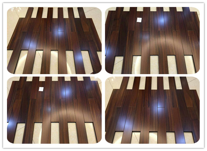 dark prefinished okan solid wood flooring