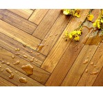 waterproof golden teak herringbone flooring