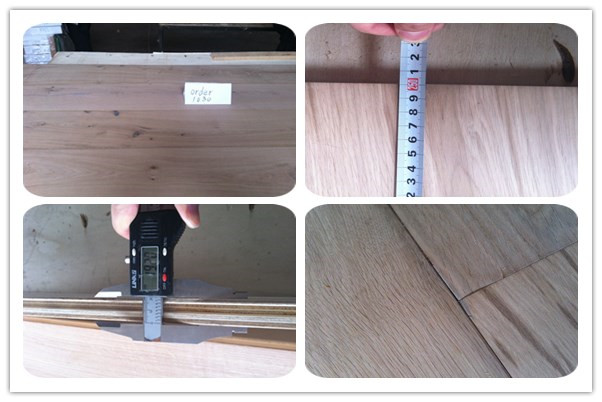 unfinished oak wide plank inspection