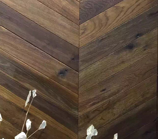 aged reclaimed oak herringbone floors